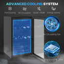 HOMCOM 24 Bottle Wine Cooler, 68L Freestanding Drinks Beer Wine Fridge