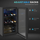 HOMCOM 24 Bottle Wine Cooler, 68L Freestanding Drinks Beer Wine Fridge