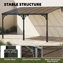 Outsunny 4 x 3 m Metal Lean-to Hardtop Gazebo, Wall-Mounted Pergola