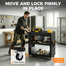 HOMCOM Storage Trolley Wheel Cart with Lockable Wheels Black