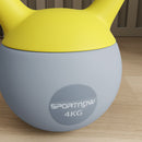 SPORTNOW Kettlebell W/ Soft Body And Non-Slip Handle, Yellow And Grey