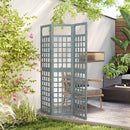 Outsunny 3-Panel Garden Privacy Screen, Foldable Wooden Divider, Grey