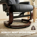 HOMCOM Recliner Chair With Footstool, Swivel Recliner Armchair, Black