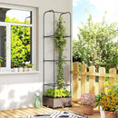 Outsunny Raised Garden Bed with Trellis and Drainage Holes, Drain Plugs