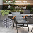 Outsunny Outdoor Folding Rattan Chair, Dining Chair