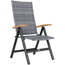Outsunny Outdoor Folding Rattan Chair, Dining Chair