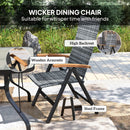 Outsunny Outdoor Folding Rattan Chair, Dining Chair