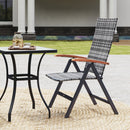 Outsunny Outdoor Folding Rattan Chair, Dining Chair