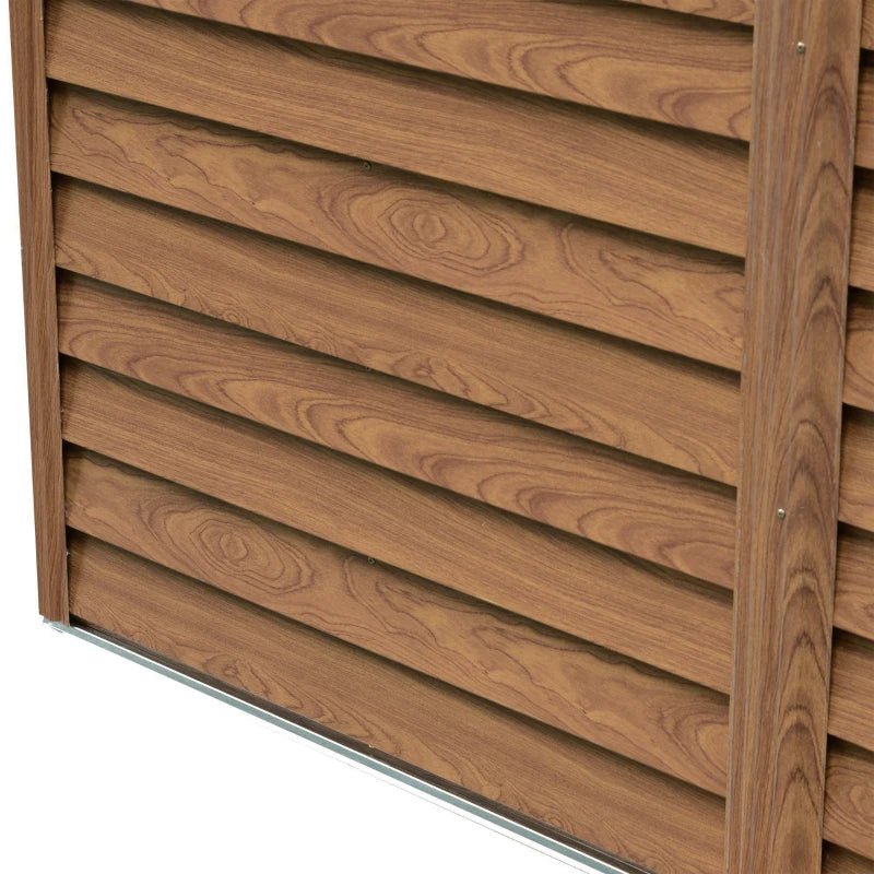 Outsunny Outdooor Storage Shed Wooden Effect Galvanised Steel 7.7ft x 6.4ft