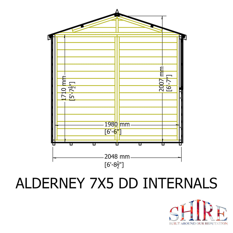 Alderney 7 X 5 Shiplap Apex Shed