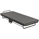 HOMCOM Single Folding Bed With Mattress Foldable Guest Bed On Wheels, Grey