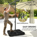 Outsunny 3(m) Banana Parasol Cantilever Umbrella Garden W/ Base Weights