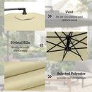 Outsunny 3(m) Banana Parasol Cantilever Umbrella Garden W/ Base Weights