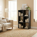HOMCOM Industrial Storage Shelf, Bookcase, Bookshelf, Black Wood Effect