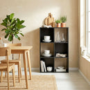 HOMCOM Industrial Storage Shelf, Bookcase, Bookshelf, Black Wood Effect