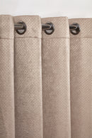 Ambiance Thermal Blackout Eyelet Curtains 3D Embossed Taupe Curtains With Reflective Reverse Weave