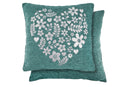 Amor Heart  - Cushion Cover in Teal