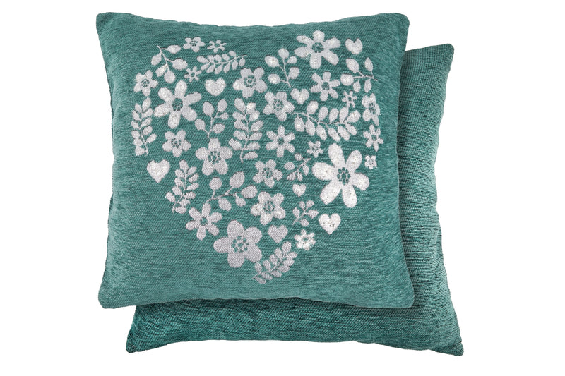 Amor Heart  - Cushion Cover in Teal