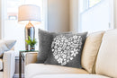 Amor Heart  - Cushion Cover in Charcoal