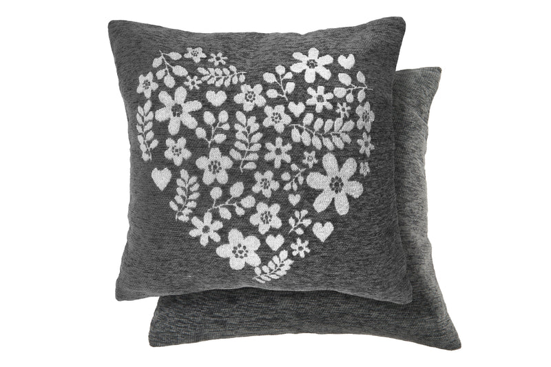 Amor Heart  - Cushion Cover in Charcoal