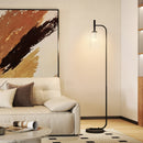 HOMCOM Modern Floor Lamp with Glass Lampshade, Foot Switch for Living Room