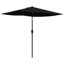 Outsunny 2 X 3(m) Garden Parasol Rectangular Market Umbrella W/ Crank - Brown/Beige/Black/Grey