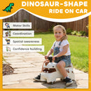 AIYAPLAY Kids Ride On Car, Dinosaur Shape Toddler Walker, Cream