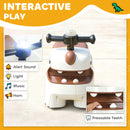 AIYAPLAY Kids Ride On Car, Dinosaur Shape Toddler Walker, Cream