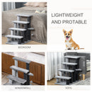 PawHut Pet Stairs with 4-step Stair, Scratching Posts, Platforms, Toy Ball
