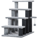 PawHut Pet Stairs with 4-step Stair, Scratching Posts, Platforms, Toy Ball