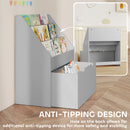 AIYAPLAY Kids Bookcase W/ 3 Tier Shelves, Drawer, For Bedroom, Nursery, Grey