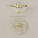 HOMCOM Chandelier Crystal Ceiling Light With E14 Base 2-Lights, Gold