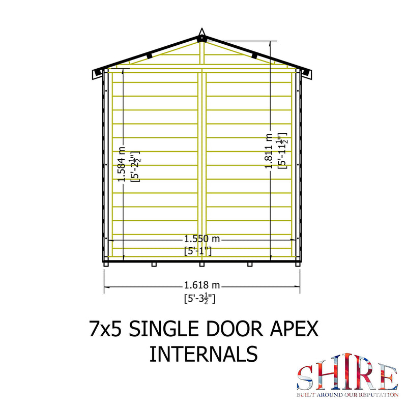 Shiplap 7 X 5 Apex Shed