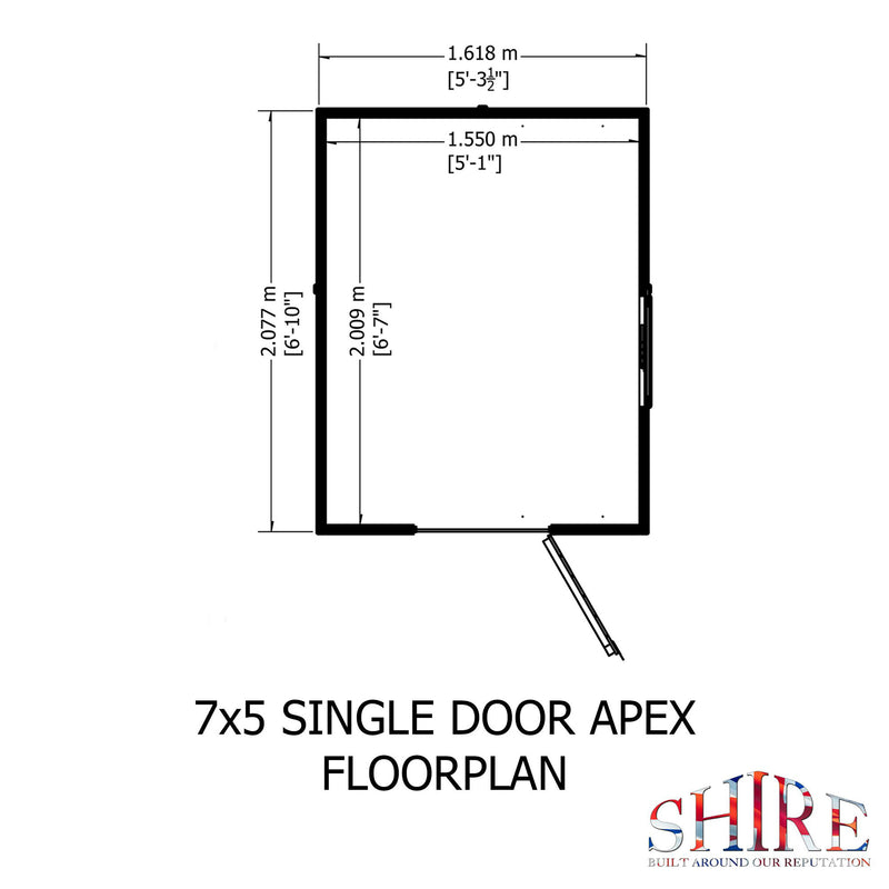 Shiplap 7 X 5 Apex Shed