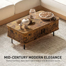 HOMCOM Coffee Table with Storage and Sliding Doors for Living Room