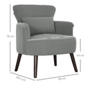 HOMCOM Armchair With Padded Seat And Backrest For Living Room, Light Grey