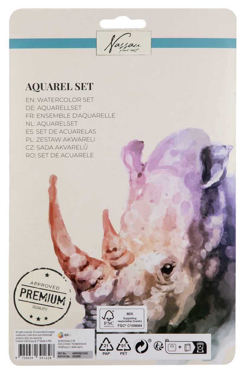 Aquarel Set 18 Colours + 1 Brush In Tin Box