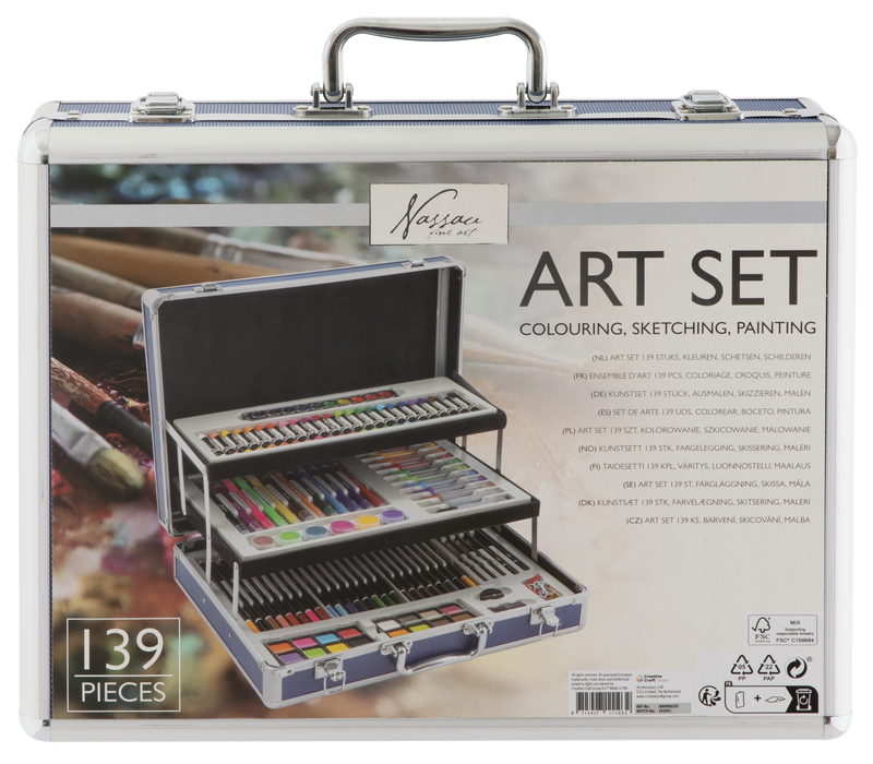 140 Piece Art Set in Metal Box