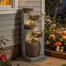 Outsunny Outdoor Fountain, Resin Freestanding Garden Fountain