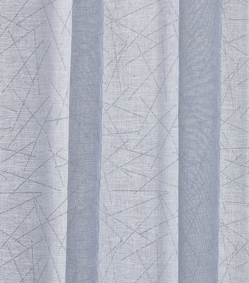Aries - Eyelet Voile Curtain Panel in Silver