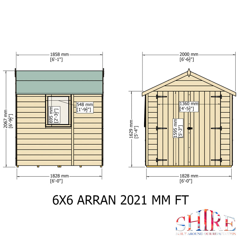 Arran 6 X 6 Shiplap Apex Shed