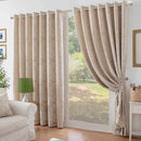 Botanic Chenille Jacquard Lined Ring Top Curtains