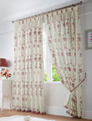Exeter Embroidery Voile Lined Pencil Pleat Taped Top Curtains