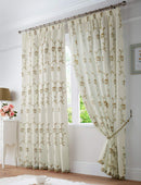 Exeter Embroidery Voile Lined Pencil Pleat Taped Top Curtains