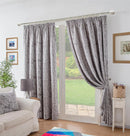 Botanic Chenille Jacquard Lined Pencil Pleat Taped Top Curtains