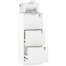 Filing Cabinet, File Cabinet with 3 Lockable Drawers and Hanging Rails