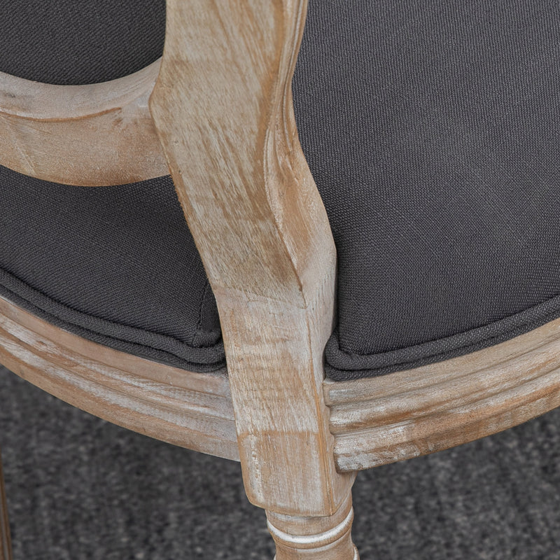 HOMCOM French-Style Dining Chairs Set of 2 with Linen Upholstery, Backrest