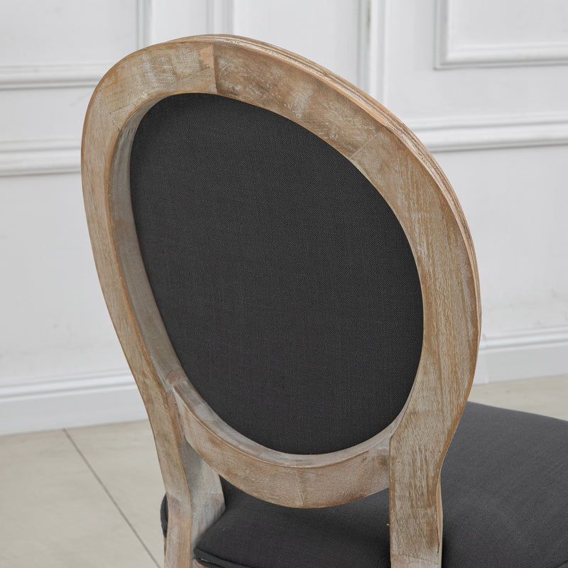 HOMCOM French-Style Dining Chairs Set of 2 with Linen Upholstery, Backrest
