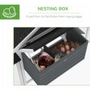 PawHut Wood Chicken Coop Hens Cage Poultry House with Nesting Boxes Run