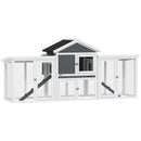 PawHut Wood Chicken Coop Hens Cage Poultry House with Nesting Boxes Run